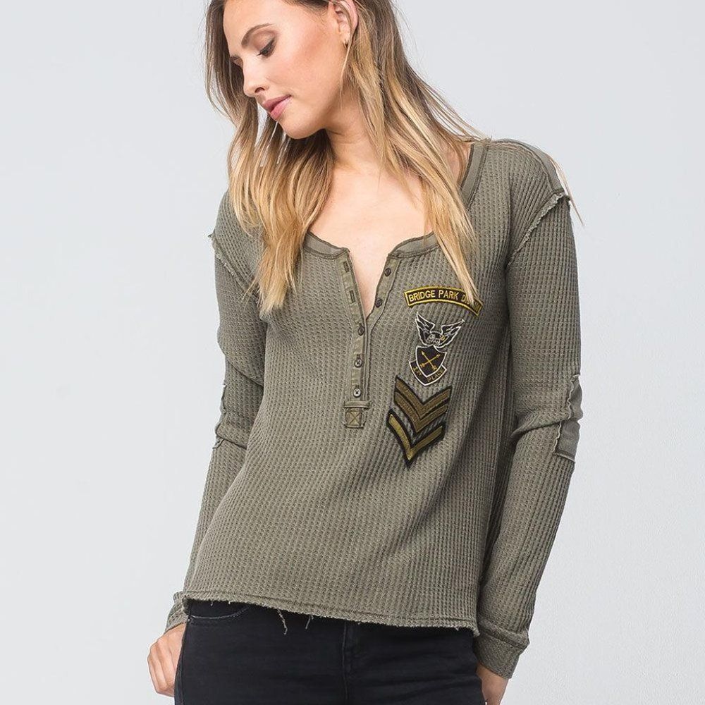 Free People Park Staff Shirt Military Styling Has Been Altered XS - Picture 1 of 9